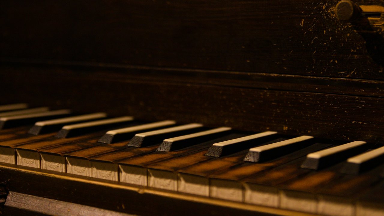 Die Tastatur eines Chembalos