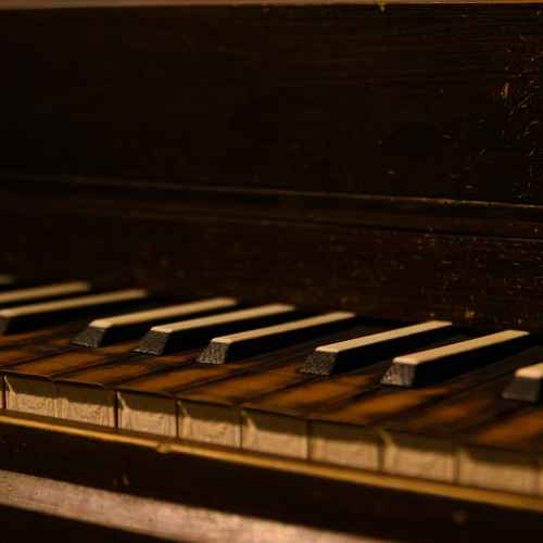 Die Tastatur eines Chembalos