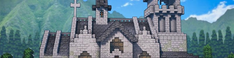 Eine Kirche aus Minecraft-Blöcken